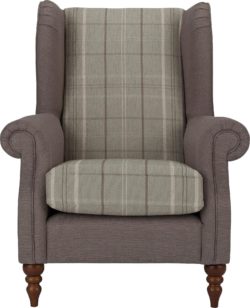 Heart of House - Argyll Checked - Fabric Chair - Grey and Mint